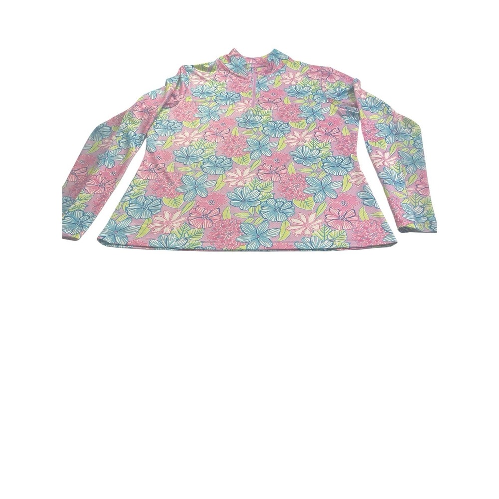 Gottex Women's Golf Polo Long Sleeve Top Floral Design Size Small Multicolor Col